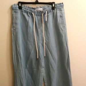 Loft NWT chambray wide leg oversized pants size L